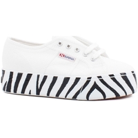 Chaussures Femme Bottes Superga 2790 Cotw Printedfoxing Sneaker White Zebra S41157W Blanc