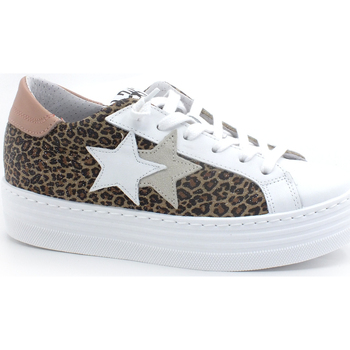 Chaussures Femme Bottes Balada Sneaker Queen Low Platform Leopard White Pink 2SD3442 Multicolore