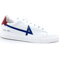 Chaussures Homme Multisport L4k3 College 4 Sneaker Pelle Tricolor Bianco Blu Rosso F57-COL Blanc