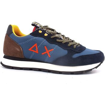 Chaussures Homme Multisport Sun68 Casual sneakers showcasing textile upper with allover heart print Navy Blue Z42110 Bleu
