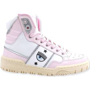 Chaussures Femme Baskets montantes Chiara Ferragni Sneaker High Donna White Light Pink CF3006-171 Rose
