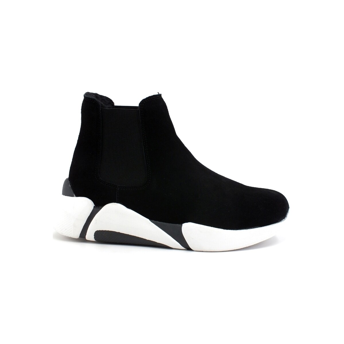 Chaussures Femme Bottes Colors of California Sneakers Calzino Pelo Black HC.YFURSNK01 Noir