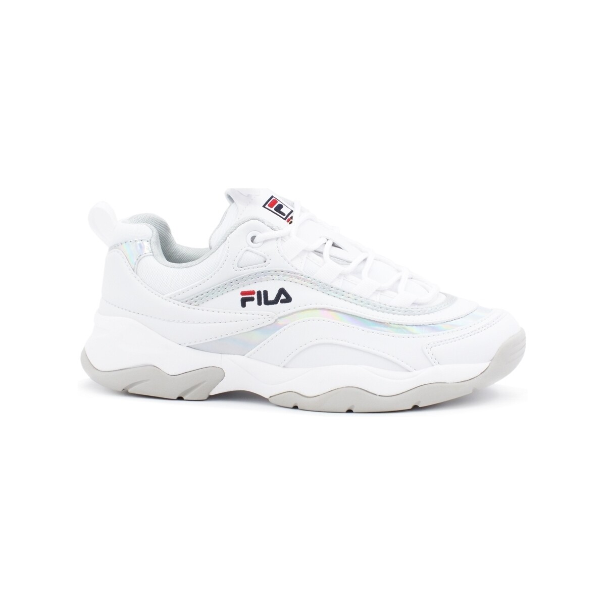 Chaussures Femme Bottes Fila Ray M Low WMN White Silver 1010763.00K Blanc
