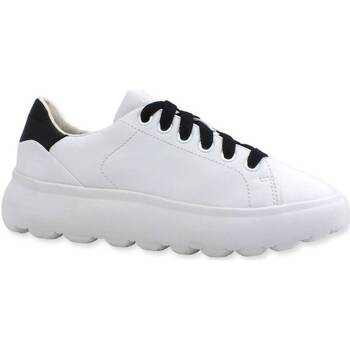 Chaussures Femme Bottes Geox Spherica Sneaker Donna White Black D35TCB00085C0404 Blanc