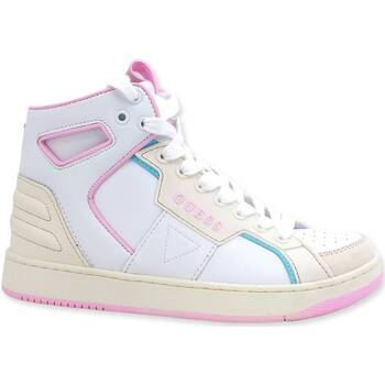 Chaussures Femme Multisport Guess Sneaker Basket Hi Donna White Pink FL7BSQLEA12 Blanc