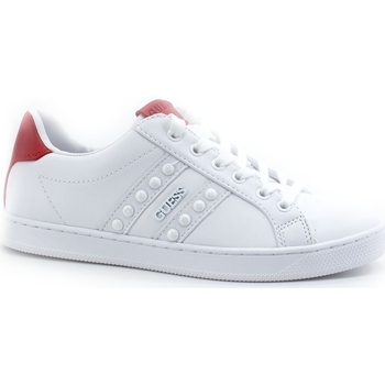 Chaussures Femme Multisport Guess Sneaker Borchie Retro Red White FL5RLKELE12 Blanc