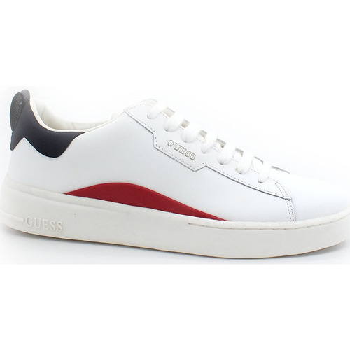 Chaussures Homme Multisport Guess Sneaker Leather Tricolor White Blue Red FM6VERLEA12 Blanc