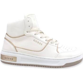 Chaussures Femme Bottes Guess LGR Sneaker Mid Donna White Gold FL8TULSMA12 Blanc