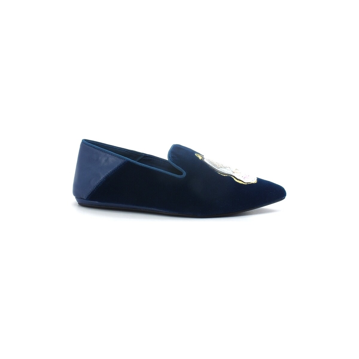 Chaussures Femme Bottes KG by Kurt Geiger Junkfort Loafer Mocassino Velluto Blue 8492780609 Bleu