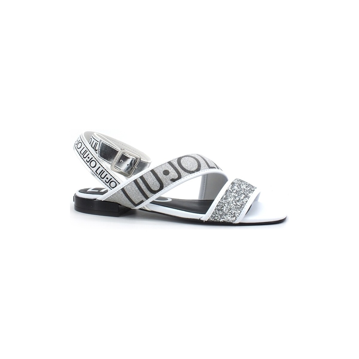 Chaussures Femme Bottes Liu Jo Astra 12 Sandalo Listini Glitter Logo Silver SA1027TX180 Argenté