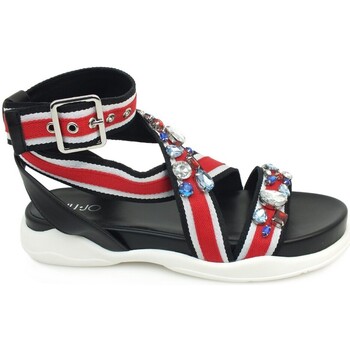 Chaussures Femme Multisport Liu Jo Star 03 White Black Red B19043TX040 Noir