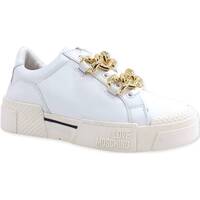 Chaussures Femme Multisport Love Moschino Sneaker Catene Gold Donna Bianco JA15795G0FIA0100 Blanc