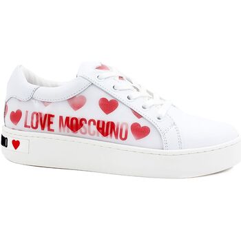 Chaussures Femme Bottines Love Moschino Sneaker Cuore Bianco Ologram JA15023G1BIA510A Blanc