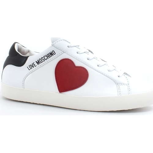 Chaussures Femme Bottes Love Moschino Sneaker Cuore Retro Bianco Rosso JA15402G1EI4310A Blanc