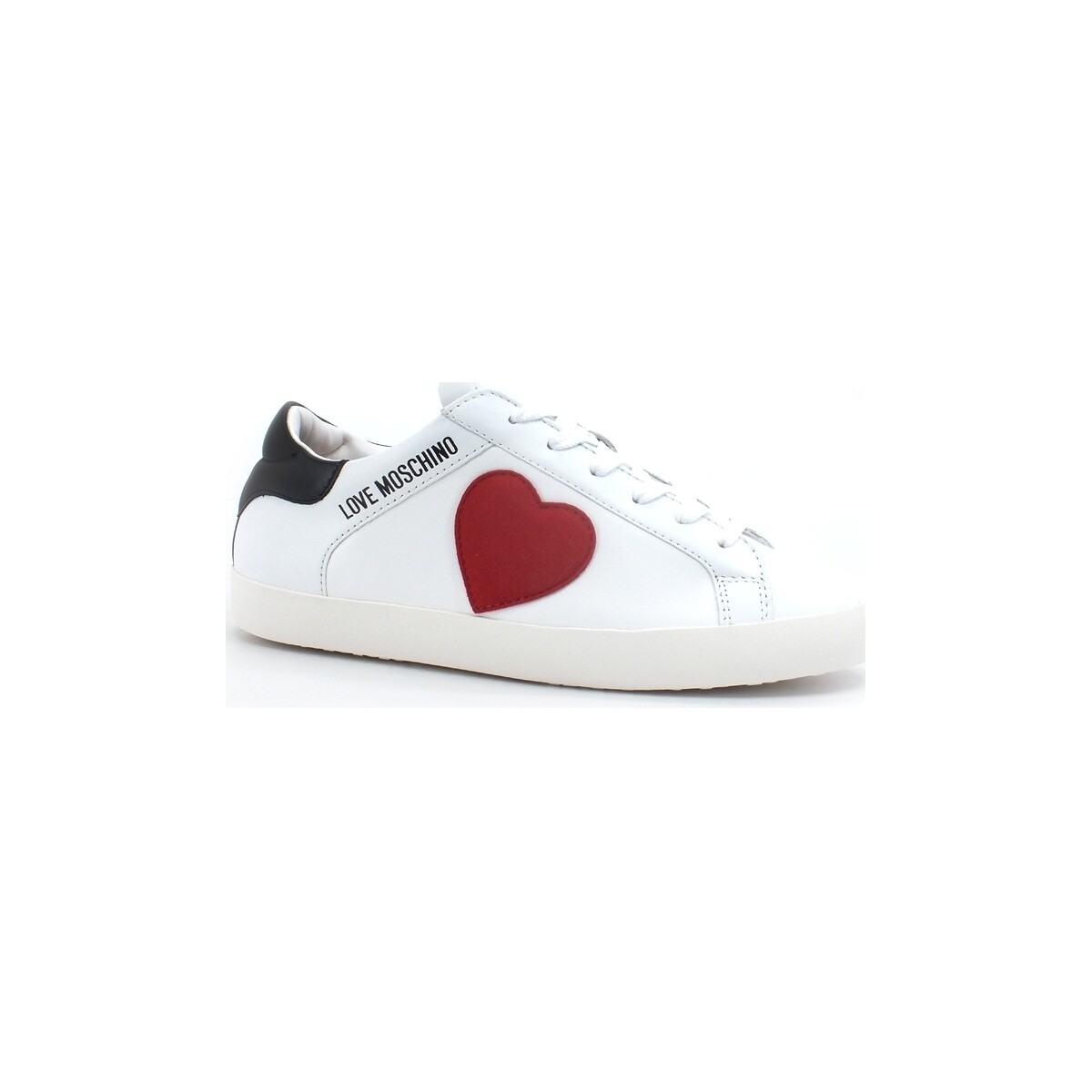 Chaussures Femme Bottes Love Moschino Sneaker Cuore Retro Bianco Rosso JA15402G1EI4310A Blanc