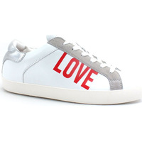 Chaussures Femme Multisport Love Moschino Sneaker Logo Bianco Argento JA15532G0EIAC10A Blanc