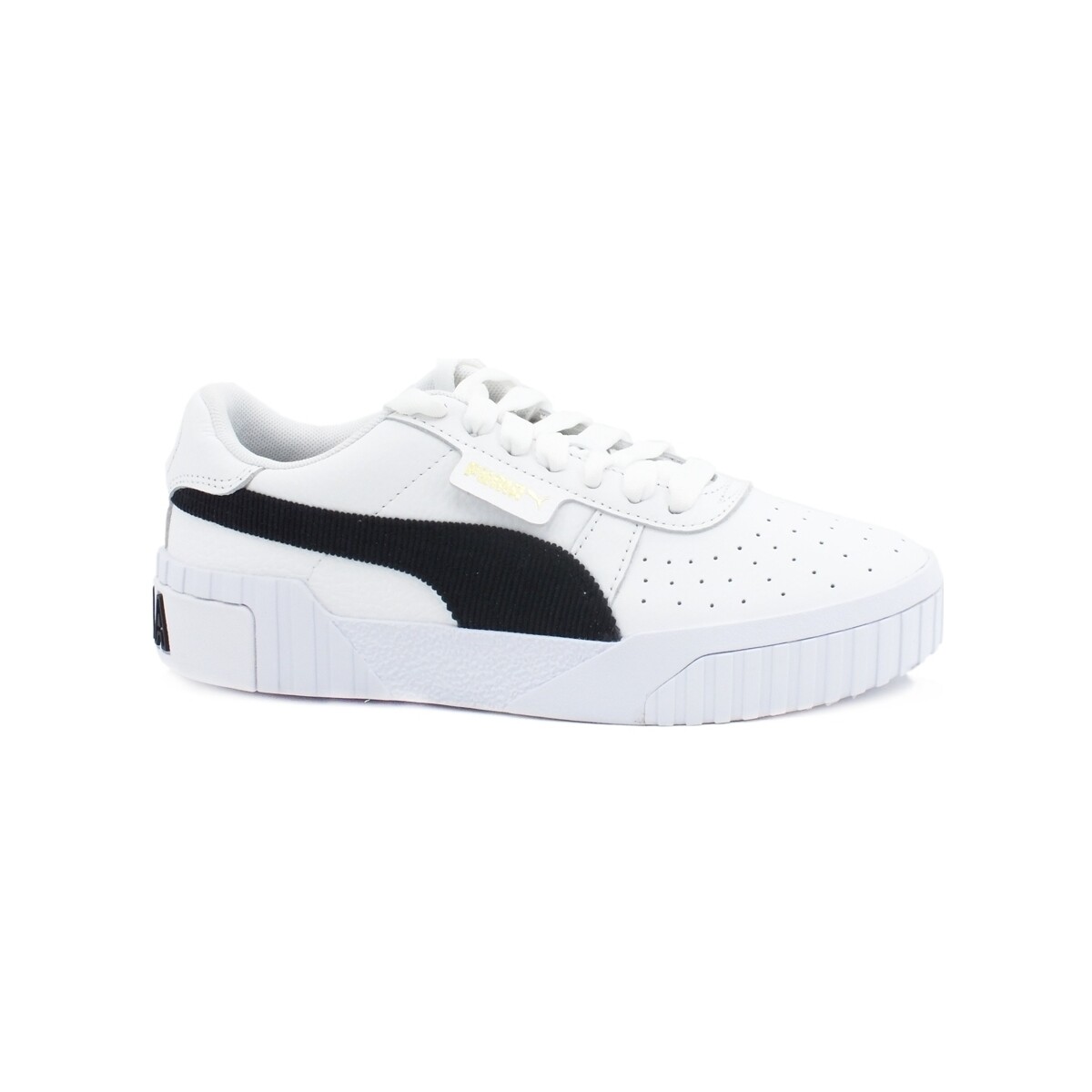 Chaussures Femme Bottes Puma Cali Corduroy Wn's Sneakers White Black 37466301 Blanc