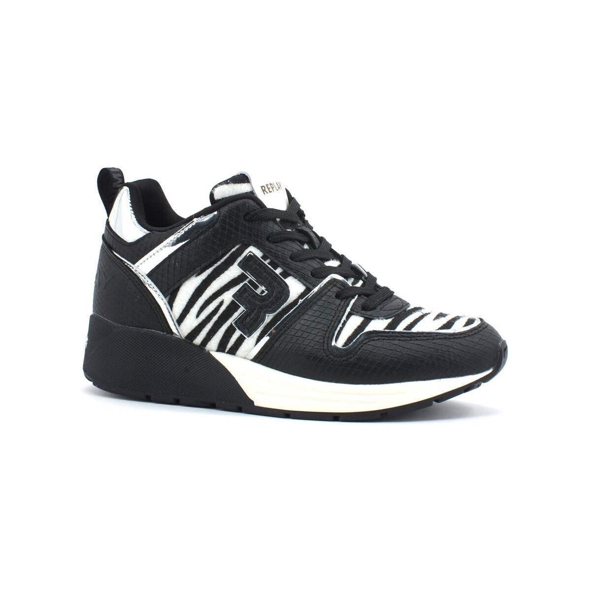 Chaussures Femme Bottes Replay Sneaker Zebra Black RS360026S Noir