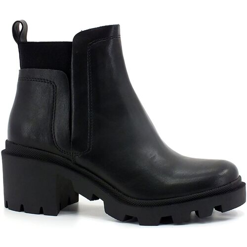 Chaussures Femme Bottines Steve Madden Advisor Stivaletto Polacco Combact Black ADVI03S1 Noir