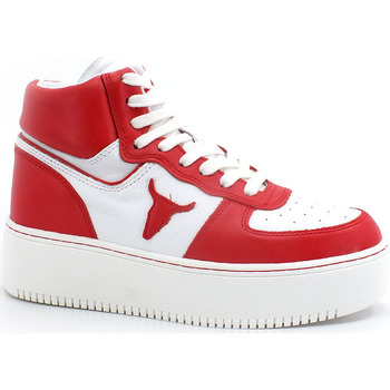 Chaussures Femme Bottes Windsor Smith Sneaker Platform Hi White Red THRIVE Rouge