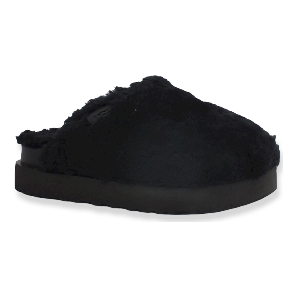 Chaussures Femme Bottes UGG Fuzz Sugar Slide Ciabatta Pelo Donna Black W1135132 Noir