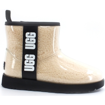 Chaussures Femme Bottes slides UGG W slides UGG Ascot Black Leather Loafer Slipper Mens Stivaletto Natural Black W1113190 Beige