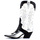 Chaussures Femme Bottes Divine Follie Texano Donna Silver Bianco Nero DF2324 Blanc