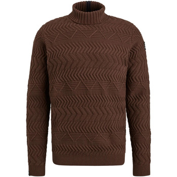sweat-shirt vanguard  pull knitted col roulé marron 