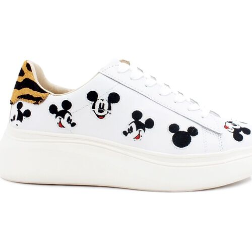 Chaussures Femme Bottes Art of Soule Disney Sneaker Mickey Platform White MD477 Blanc