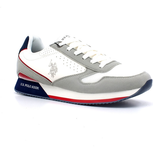 Chaussures Homme Multisport U.S Polo Jackets Assn. U.S. POLO Jackets ASSN. Sneaker Uomo White Blue NOBIL003 Blanc