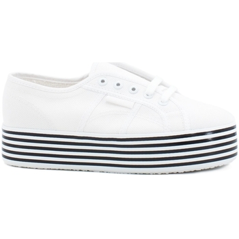 Chaussures Femme Bottines Superga 2790 Multicolor White Black S00FCR0 Blanc