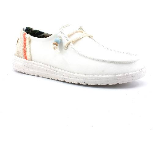 Chaussures Femme Bottes HEYDUDE Wendy Fringe Sneaker Vela Donna Salt 40071-1K5 Blanc