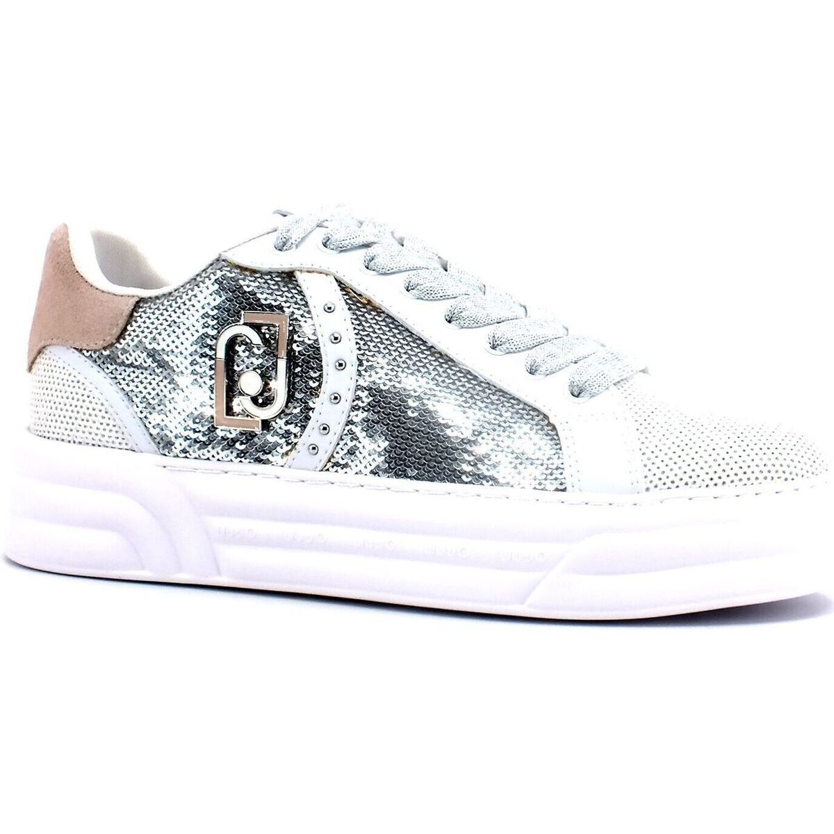 Chaussures Femme Bottes Liu Jo Cleo 08 Sneaker NF0A3YUPTE81 Paillettes Donna White BF2073TX055 Multicolore