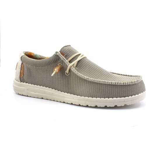 Chaussures Homme Multisport HEYDUDE Wally Knit Sneaker Vela Uomo Desert Brown 40007-2Z4 Beige