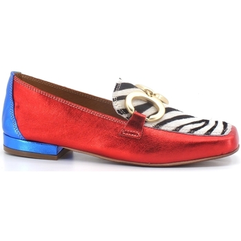 Chaussures Femme Bottines Divine Follie Suivi de commande Zebra Rosso Blu 832-17 Rouge
