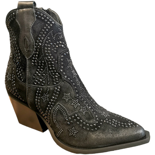 Chaussures Femme Bottines Semerdjian - Santiag M702M14 Camoscio Nero Noir