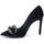 Chaussures Femme Multisport Divine Follie Dècolletè Velluto Tacco Catena Blue 1502 Bleu