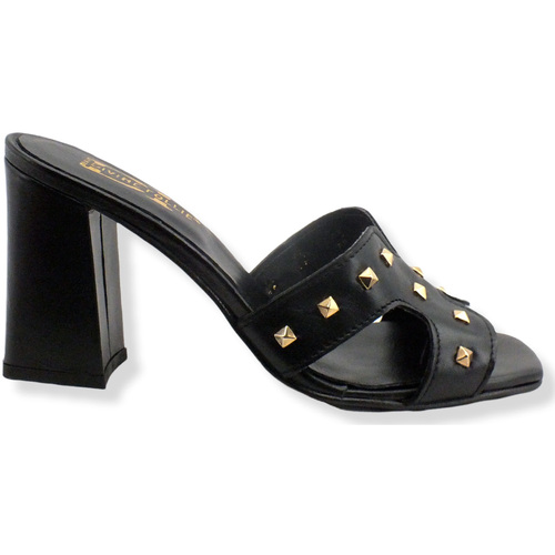 Chaussures Femme Multisport Divine Follie Sabot Borchie Tacco Largo Nero 2589-11 Noir