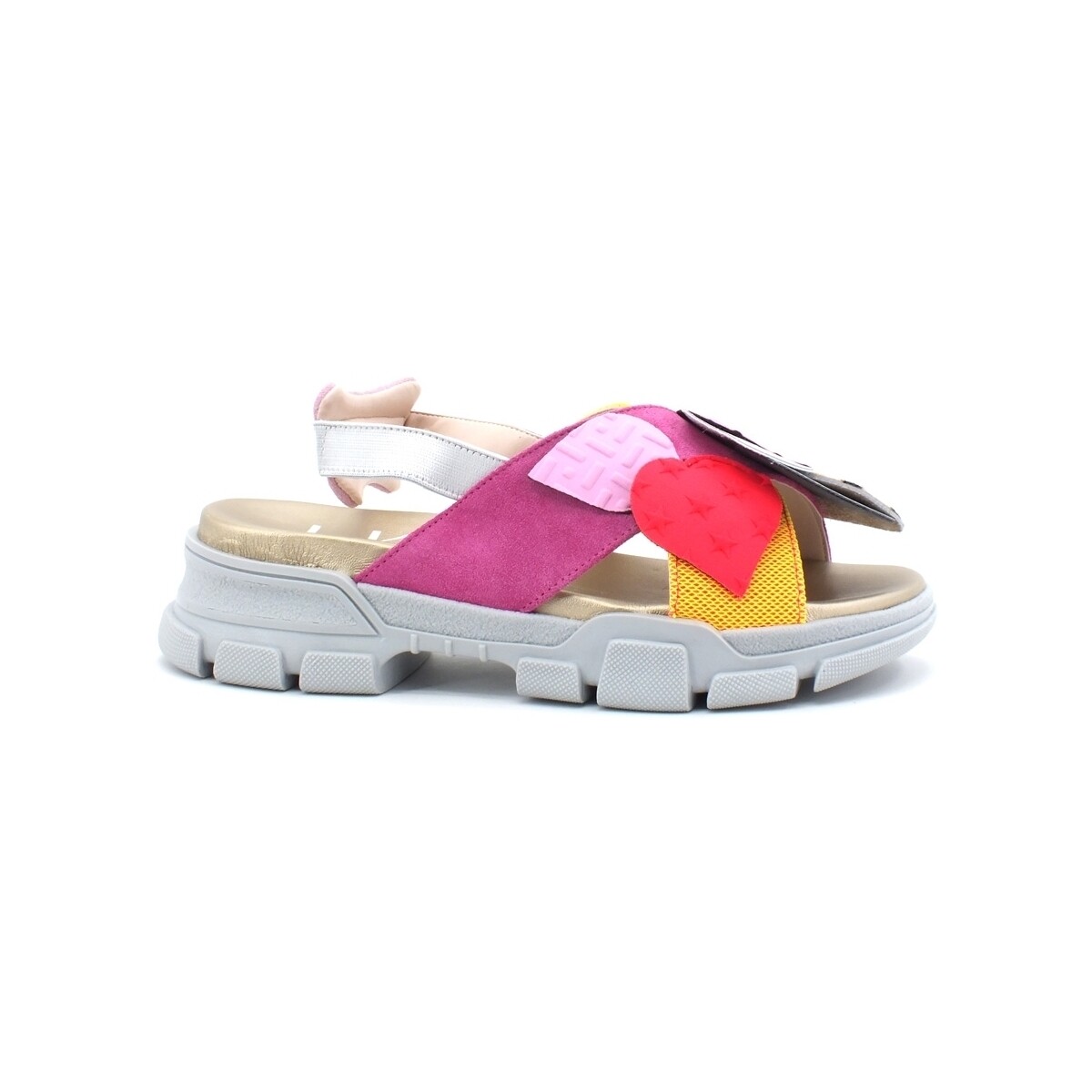 Chaussures Femme Bottes L4k3 Sandal Patch Fuxia B46-SAN Multicolore