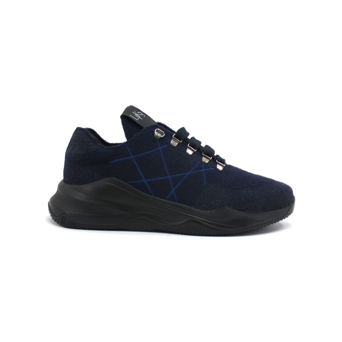 Chaussures Homme Multisport L4k3 LAKE Mr Big Hi Tech Cashmere Sneaker Blue C52-HIT Bleu