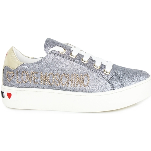 Chaussures Femme Multisport Love Moschino MOSCHINO Sneakers Glitter Grigio JA15163G18IL0010 Argenté