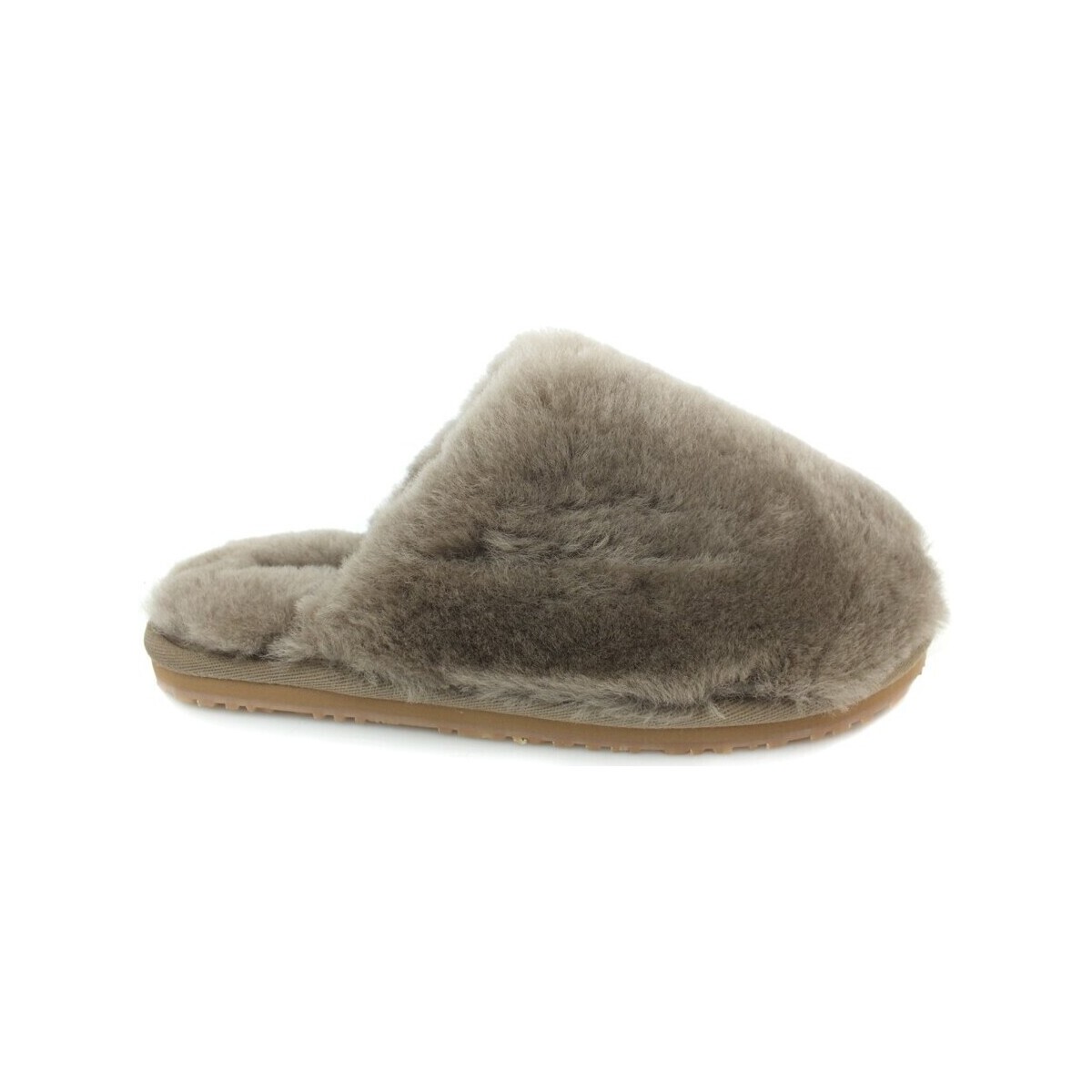Chaussures Femme Bottes Mou Closed Toe Fur Slipper Solid Color Elephant Grey Gris