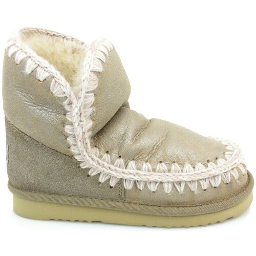 Chaussures Femme Bottes Mou Boot Eskimo 18 Blanc Beige