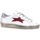 Chaussures Femme Multisport Okinawa Low Sneaker Glitter Bianco Rosso 2106 Blanc