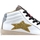 Chaussures Femme Bottes Okinawa Mid Plus Limited Sneaker Mid Glitter Bianco Gold 1955 Blanc