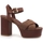 Chaussures Femme Multisport Paola Ferri Nizza Rafia Sandalo Chunky Tacco Brown D7460 Marron