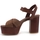Chaussures Femme Bottes Paola Ferri Nizza Rafia Sandalo Chunky Tacco Brown D7460 Marron