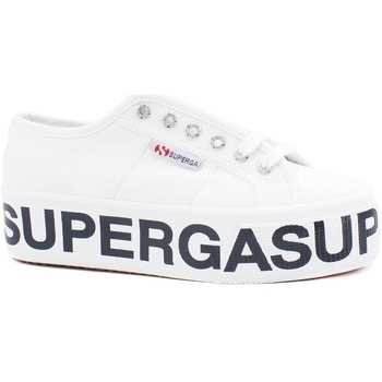 bottes superga  2790 platform lettering sneaker donna white s7117dw 