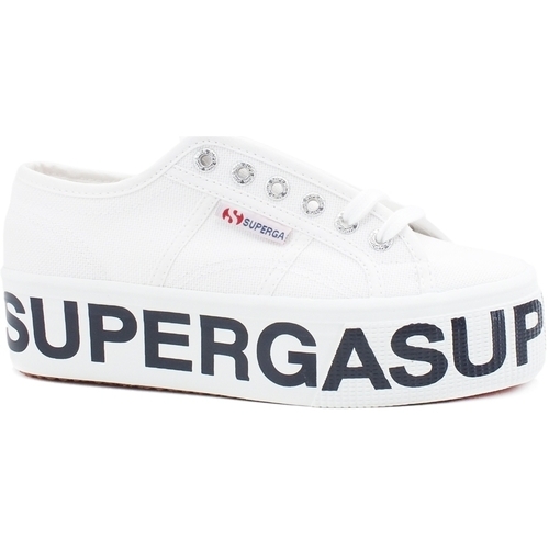 Chaussures Femme Multisport Superga 2790 Platform Lettering Sneaker Donna White S7117DW Blanc