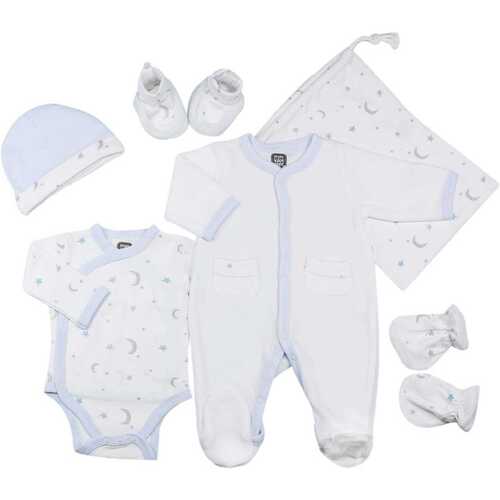 Vêtements Enfant Pyjamas / Chemises de nuit Dors Bien Pont Kit naissance 6 pièces - Lune Blanc